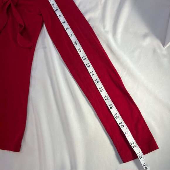 Ann Taylor Loft Women's Red Ruffled Boatneck Bow Top Size S - Picture 11 of 13